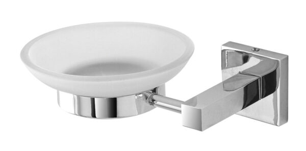 Porta sapone Rock in cromo alluminio con piastrina antiruggine.