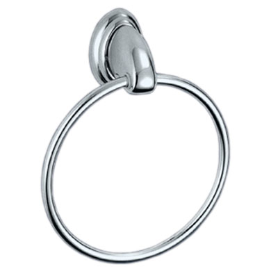 Portasciugamani anello in acciaio cromato, con piastrine antiruggine.