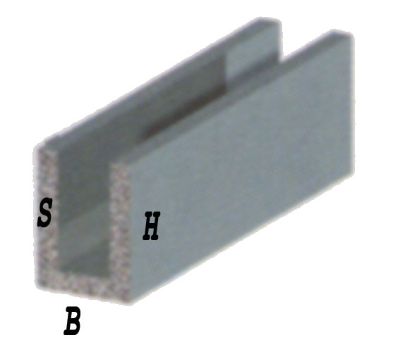 Profilo canalino a U in alluminio anodizzato. Barre da 2 mt.