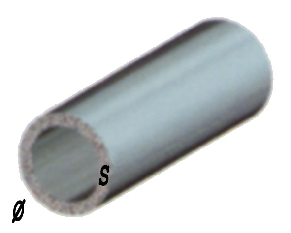 Profilo tubo tondo in alluminio anodizzato. Barre da 2 mt.