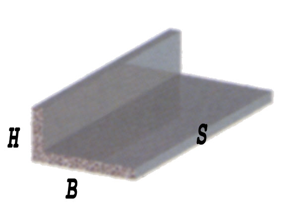 Profilo angolare a L in alluminio cromato. Barre da 2 mt.