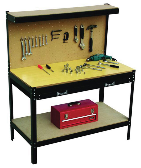 Banco da lavoro in metallo/mdf cm. 155H (totale) x 120L Portata: 150