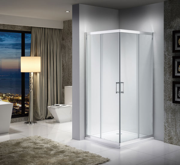 Box doccia in vetro sabbiato-frost ad angolo Cm. 68 x 68