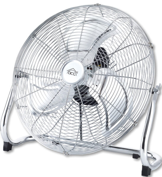 Ventilatore verticale metallo cromato,3 velocit&agrave;.Cm55 W150