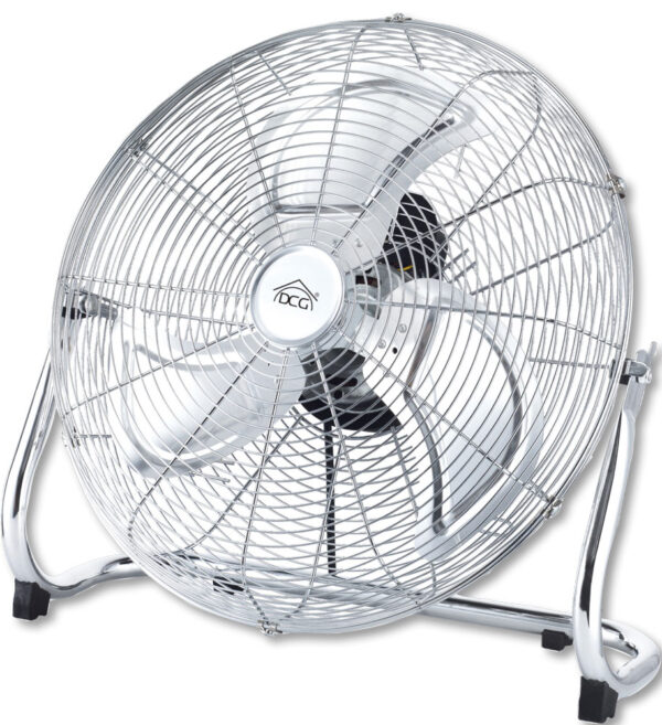 Ventilatore verticale metallo cromato,3 velocità.Cm55 W150
