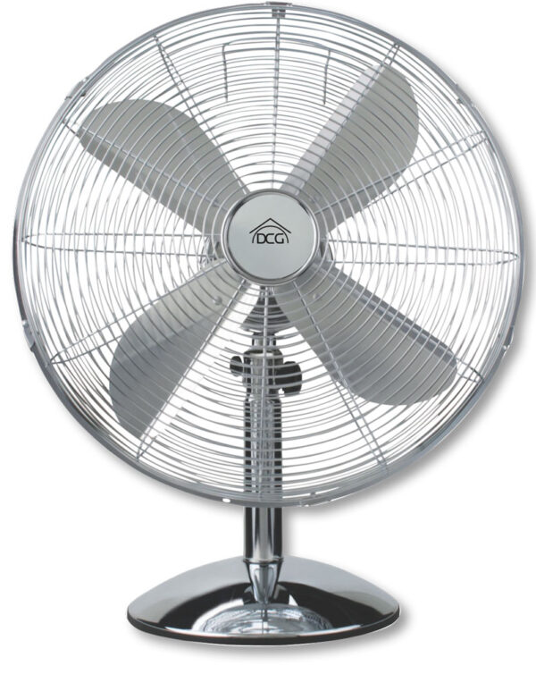 Ventilatore da tavolo 40 cm in metallo cromato 3 velocità 50W