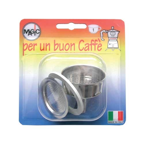 Set imbuto, filtro e guarnizione per caffettiere. In blister