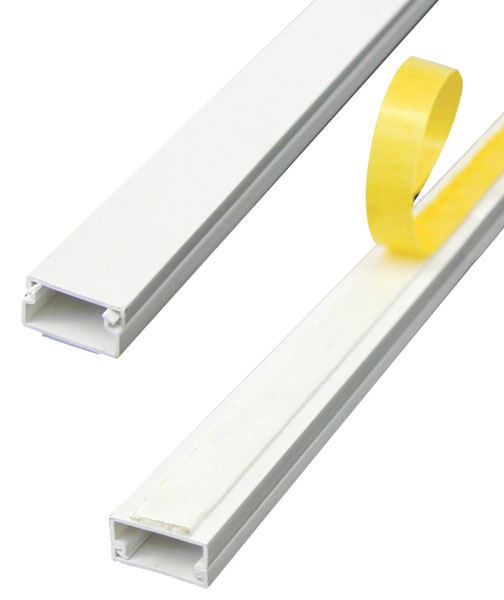 Canalina autoadesiva, aste da 2 mt, sezione mm.15 x 10, colore bianco