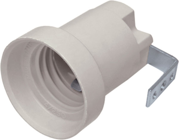 Portalampada in termoindurente pi&ugrave; staffa attacco e27