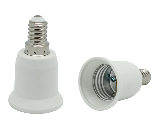 Adattatore con attacco e14 e  uscita e27 colore bianco