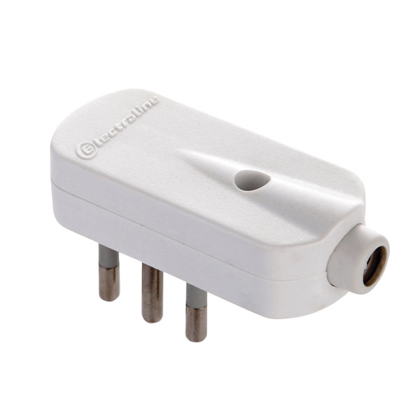 Spina 90  piatta 10A + terra colore bianco