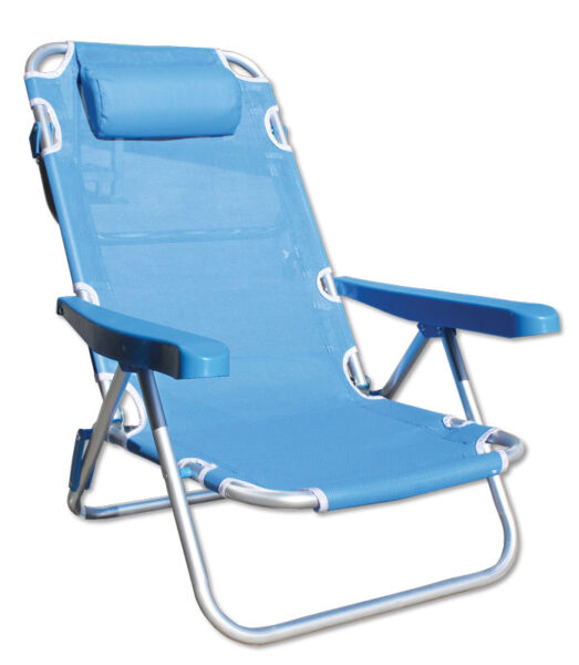Spiaggina alu/texil.5 pos. azzurro