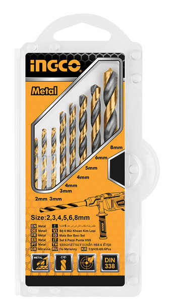 Set 8 Punte HSS per Trapano