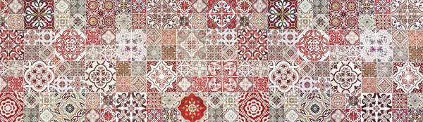 Tappeto Joke Mosaic Red H.50cm