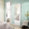 Scarpiera con specchio cm.180hx50x20 bianco