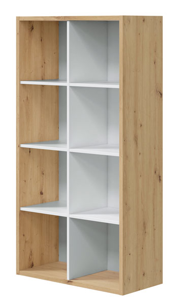 Libreria cubi rovere nodi/bianco cm.71.5x33x137h