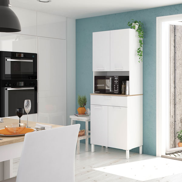 Armadio cucina 4ante 1cassetto bianco canadian cm.72x40x186h