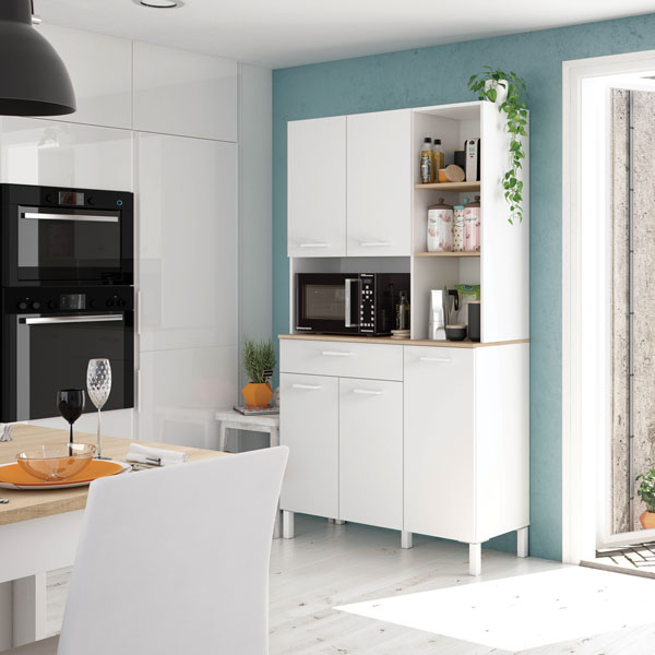 Armadio cucina 5ante 1cassetto 3ripiani bianco canadian 108x40x186h