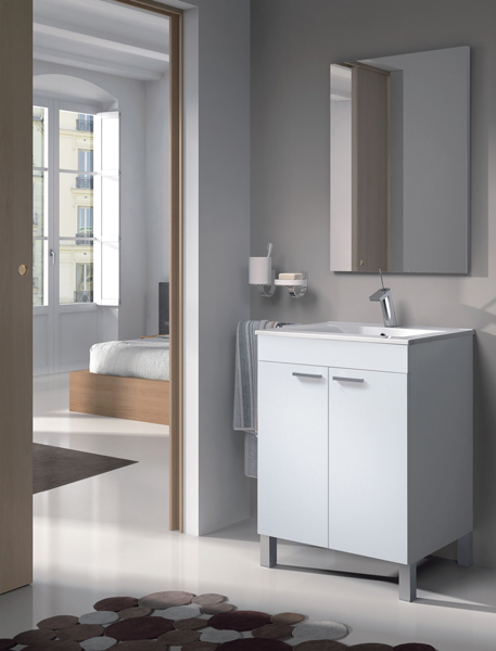 Mobile bagno 60x45x80h Bianco con specchio