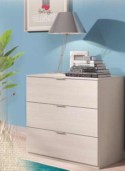 Cassettiera 3 cassetti 77x38x80h rovere