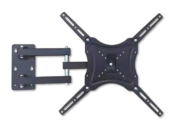 Supporto tv doppio braccio inclinabile 400x400 max 65p. acciaio nero