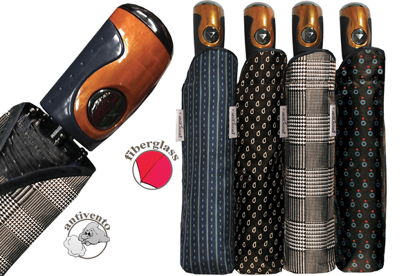 Ombrello automatico all fiber pongee cravatta
