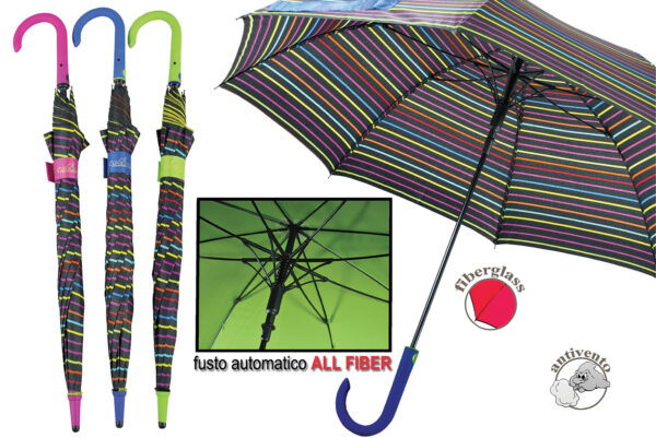 Ombrello automatico fiber pongee fantasia