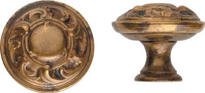 Pomolo in ottone finitura patinato pulito