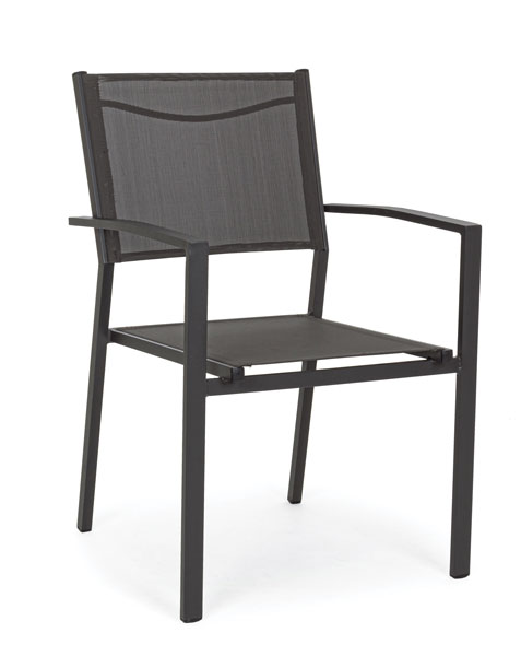 Sedia Alluminio Hilde con Braccioli Antracite