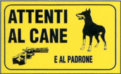 Targa 20x30 attenti al cane (pezzi 10)