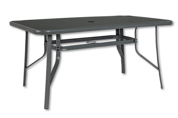 Tavolo martinez con foro centrale colore antracite 150 x 90 x 70h cm