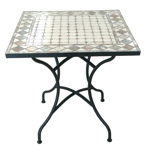 Tavolo ferro battuto mosaico d.11605 70 x 70 x 75h ca