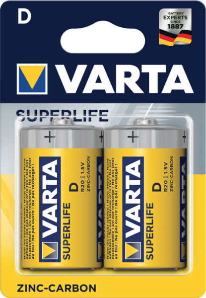Varta Batteria Zinc-Carbon Superlife Torcia D