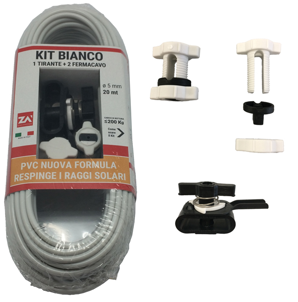 Kit cavetto bianco mm.5,0 metri 20