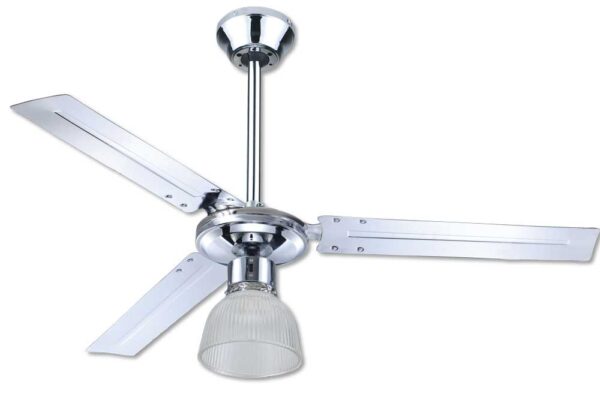 Ventilatore soffitto cromato con luce