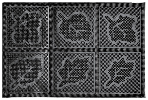 Zerbino morbidone foglia 40x60 nero