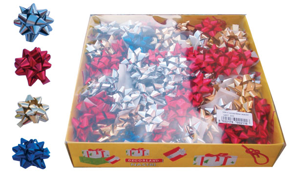 Scatola coccarde regalo adesive colori assortiti pz.100