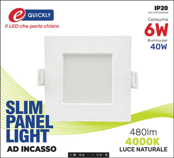 Faretto Slim Panel quadrato da incasso - immagine 2