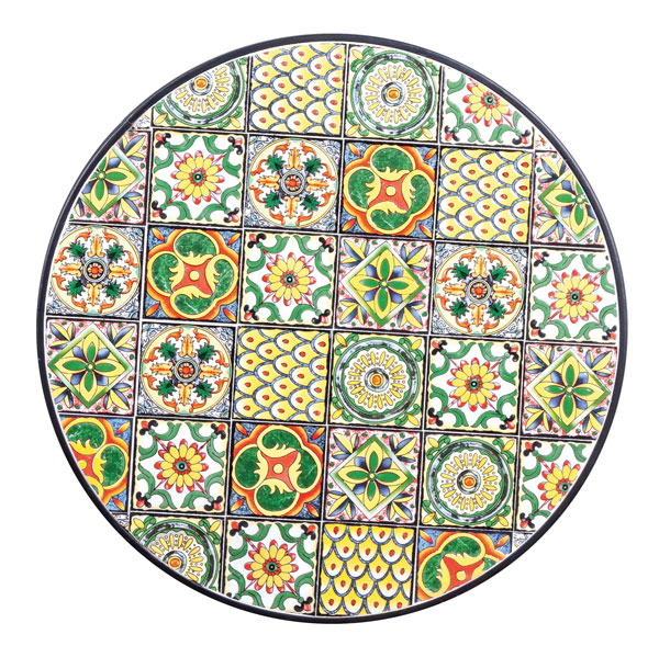 Tavolo mosaico naxos tondo cm.  &Oslash;60 x 75h, ferro / ceramica