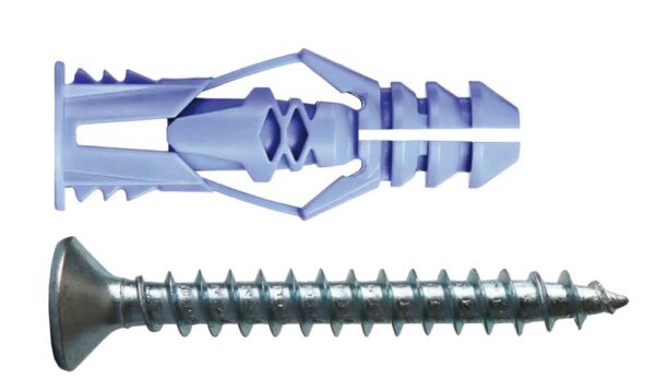 Tasselli nylon cobra triple grip mm8 + viti + barattolo promo 50 pz