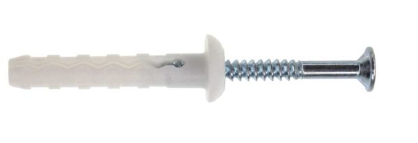 Tasselli nylon NPL a percussione mm6x40 +viti+barattolo promo 150 pz