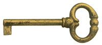 Chiave in ottone finitura bronzo antico mappa standard