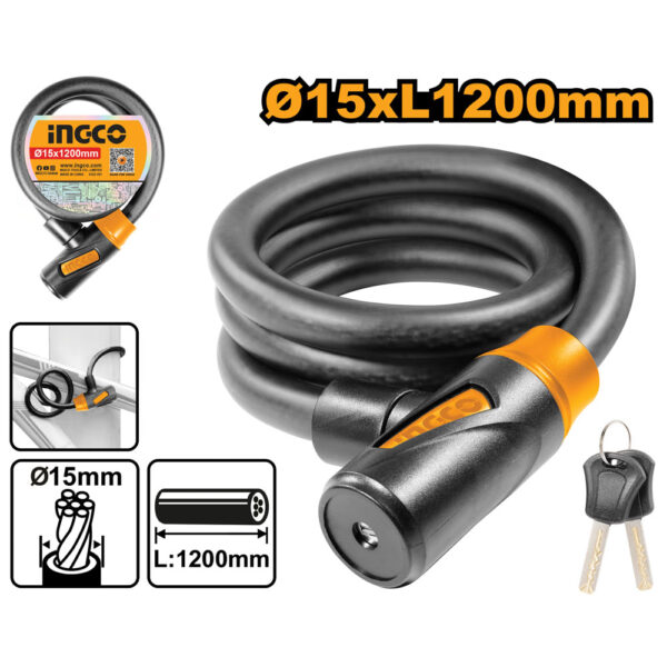 Lucchetto per bici con supporto 15x1200mm in pvc