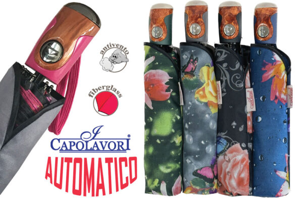 Ombrello automatico all fiber pongee fantasie