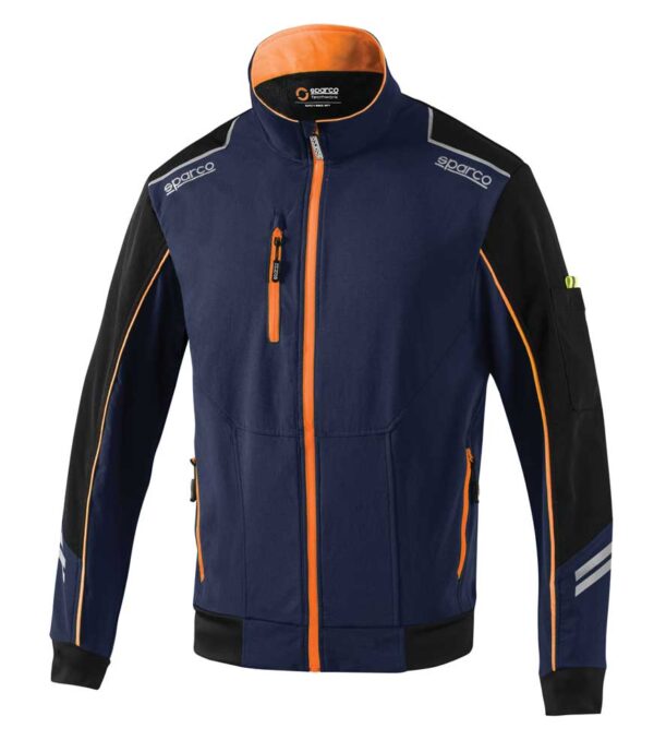 Giacca antivento Light Shell Sparco blu-arancio fluo
