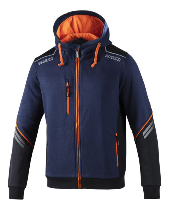 Felpa con cappuccio Tech Hooded Sparco blu-arancio fluo