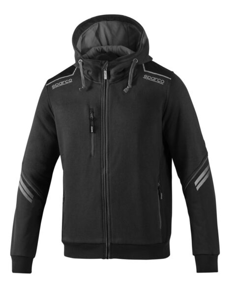 Felpa con cappuccio Tech Hooded Sparco nero-grigio fluo