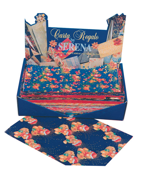 Carta regalo fantasie assortite in espositore da 100 fogli cm.70x100