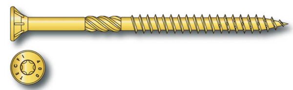 Vite legno torx testa piana svasata tropicalizzata