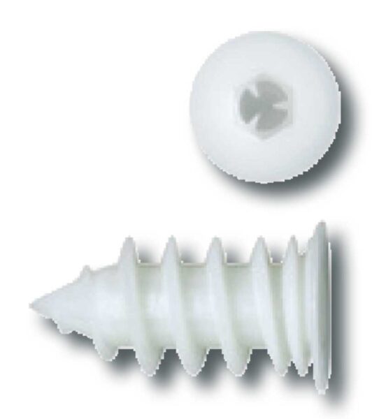 Ancorante ad elica autoperferforante in nylon, testa diametro mm.33